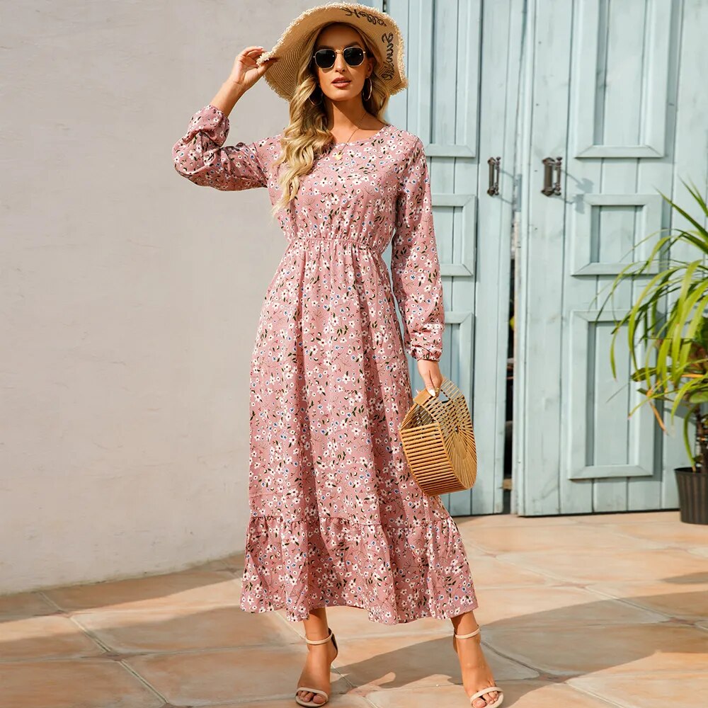 DAISY - BOHEMIAN FLORAL COMFORT MAXI DRESS