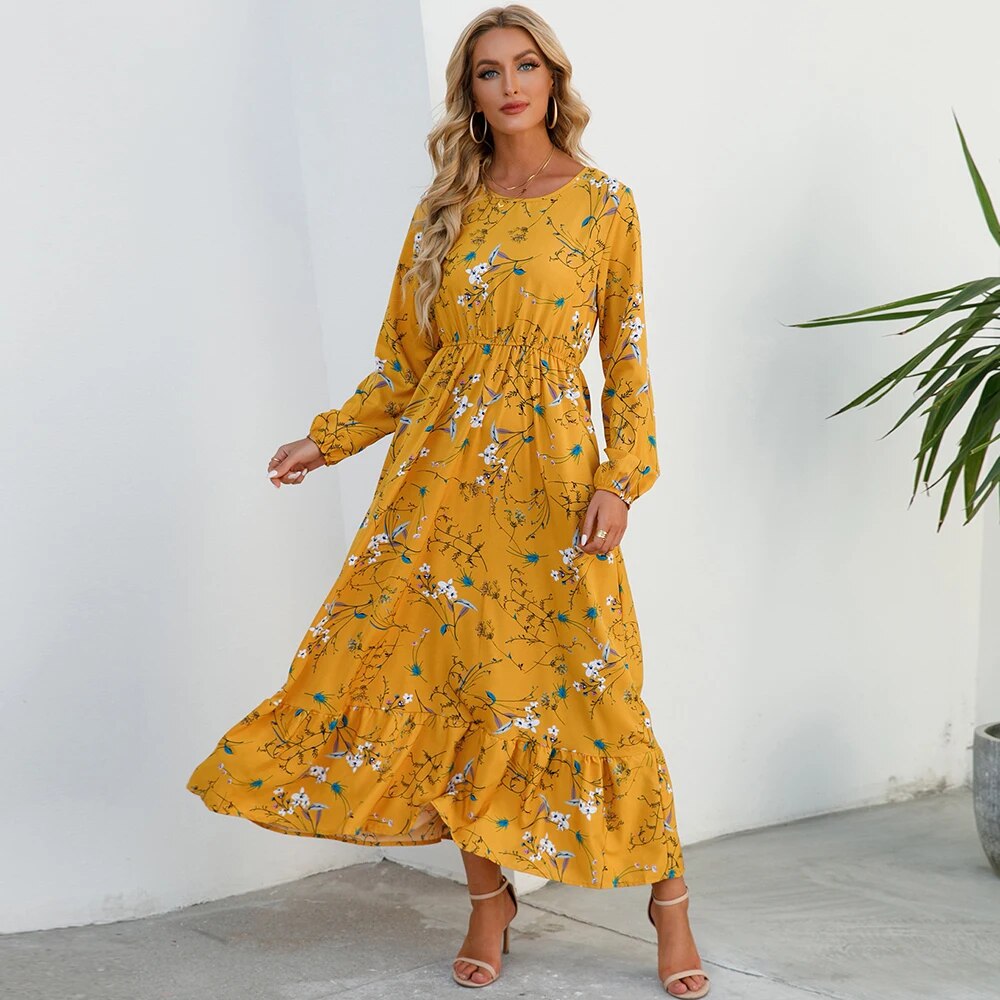 DAISY - BOHEMIAN FLORAL COMFORT MAXI DRESS