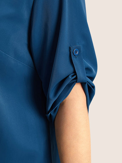 Anti-crease Plain Pleated Sleeve Blouse