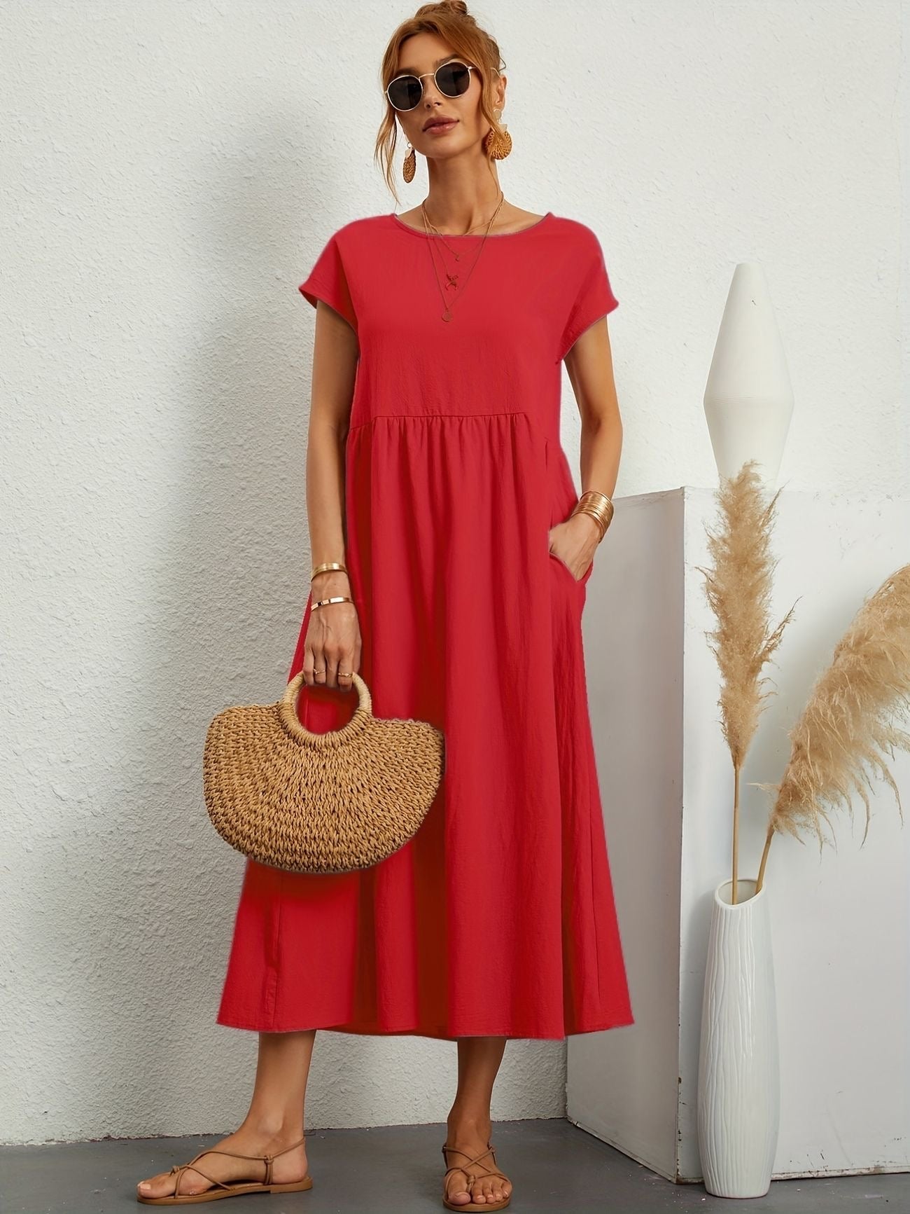 CLAIRE - CASUAL FALL DRESS WITH O-NECK