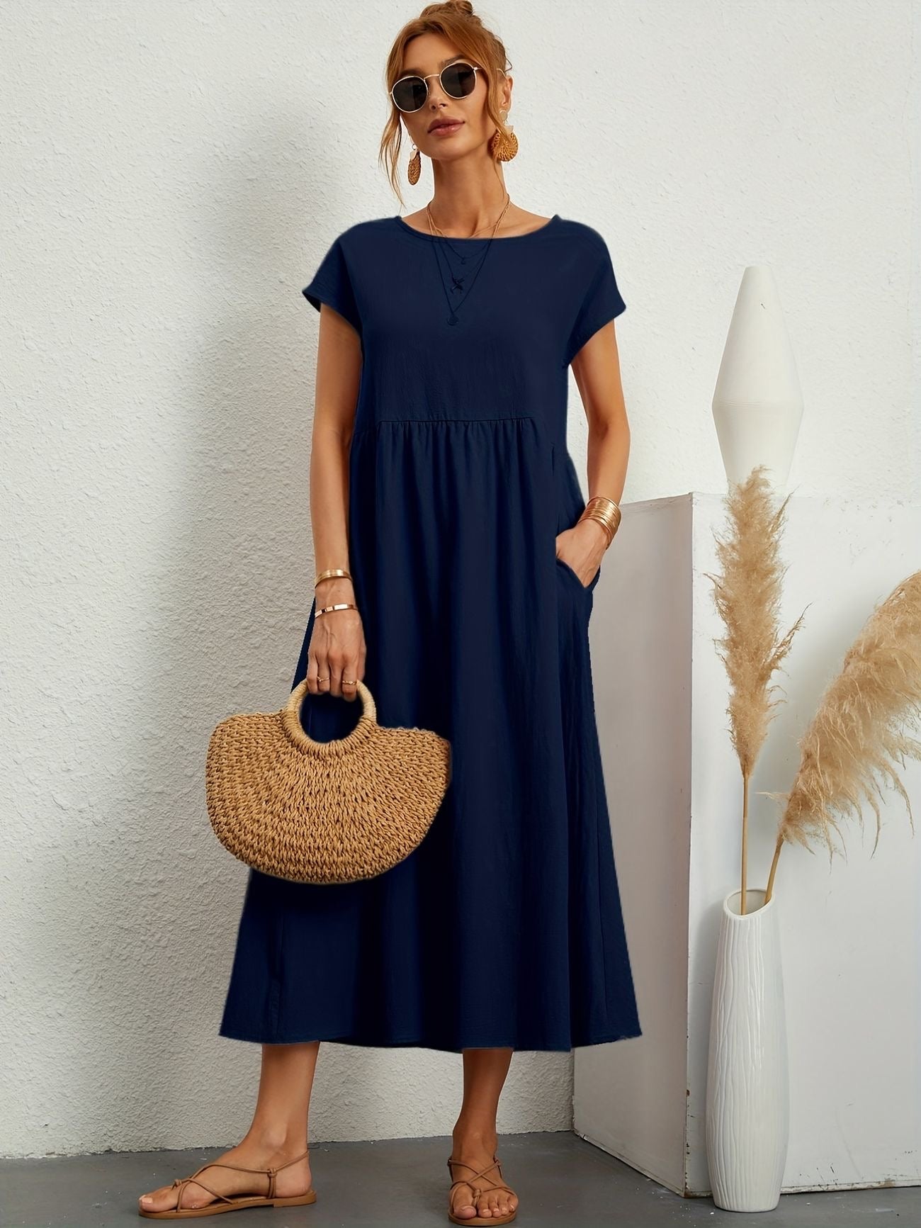 CLAIRE - CASUAL FALL DRESS WITH O-NECK