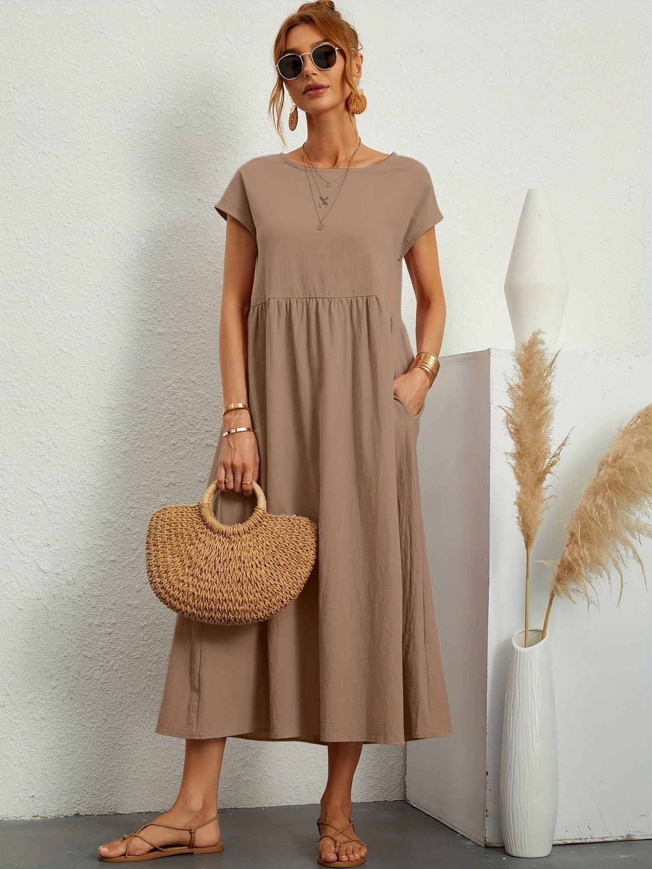 CLAIRE - CASUAL FALL DRESS WITH O-NECK