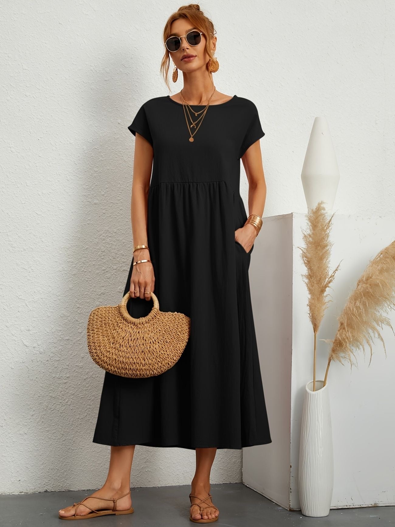 CLAIRE - CASUAL FALL DRESS WITH O-NECK