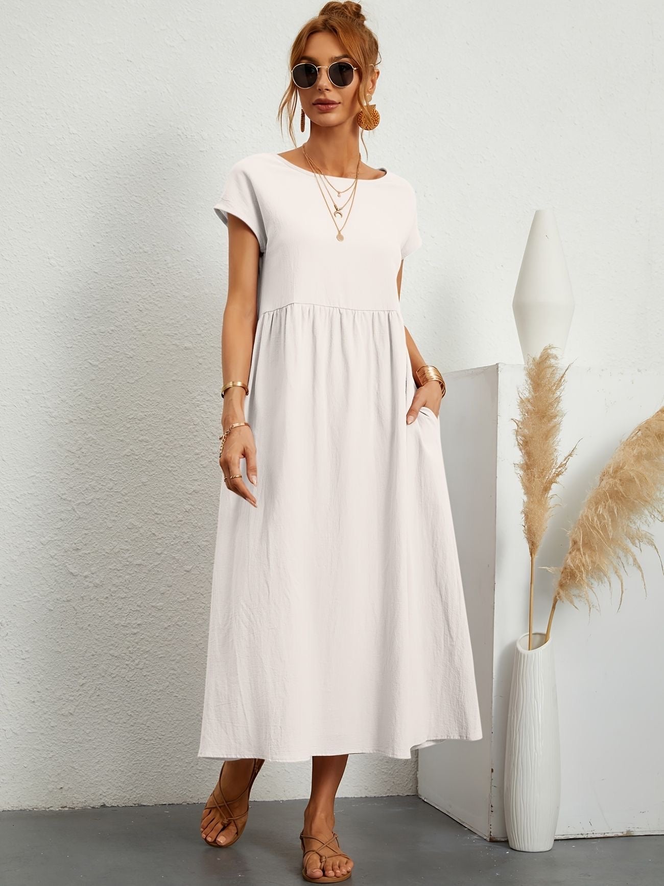 CLAIRE - CASUAL FALL DRESS WITH O-NECK