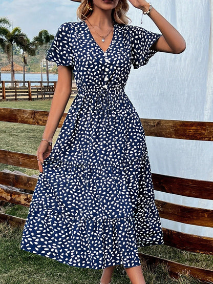 Evie - Short sleeve vintage midi dress