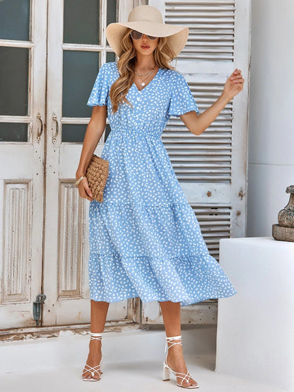 Evie - Short sleeve vintage midi dress