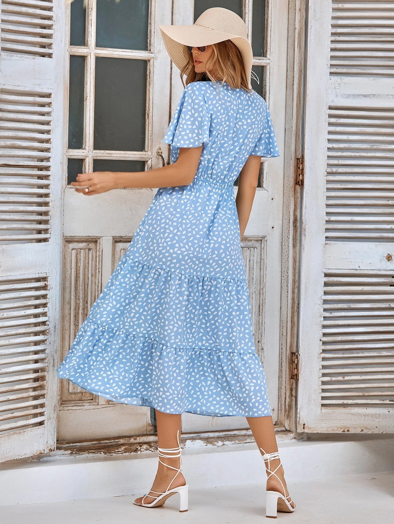 Evie - Short sleeve vintage midi dress