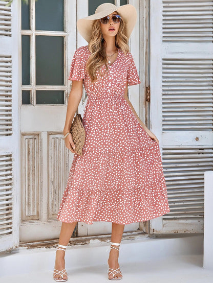 Evie - Short sleeve vintage midi dress