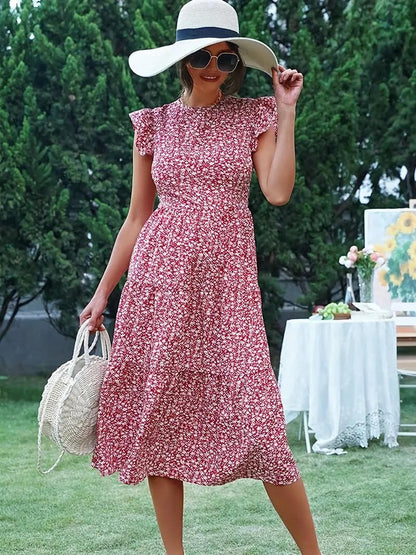 AVA - FLORAL DRESS WITH HIGH WAIST